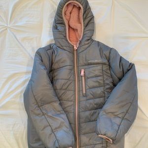 Eddie Bauer girls reversible puff jacket